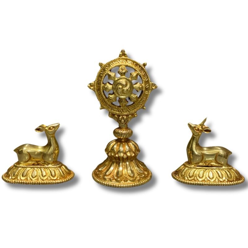 Dharma Wheel Deer Set | 24 Karat Gold Plated