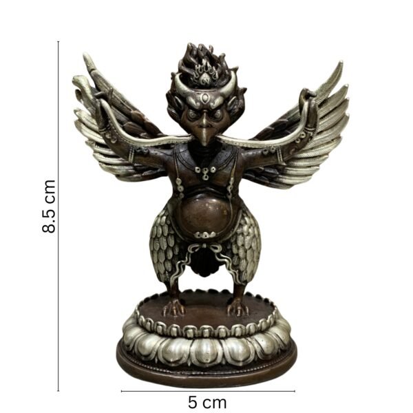 Garuda Statue | Silver Plated Oxidised Copper Figurine