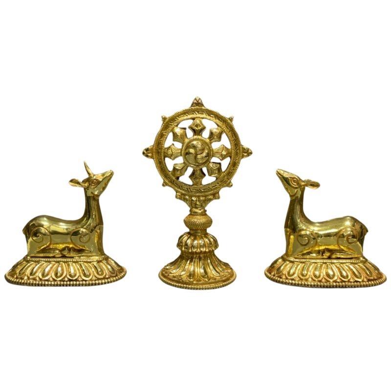 Dharma Wheel Deer Set | 24 Karat Gold Plated