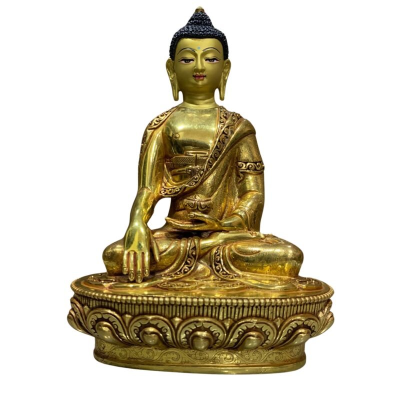 24 K Gold Plated Handcrafted Shakya Muni Buddha Statue