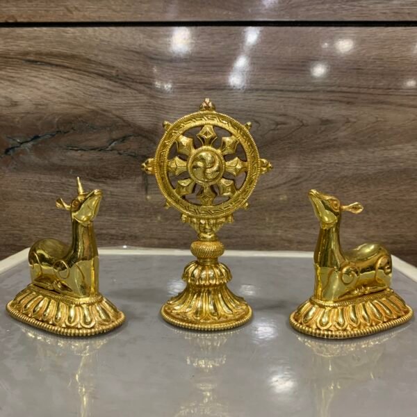 Dharma Wheel Deer Set | 24 Karat Gold Plated