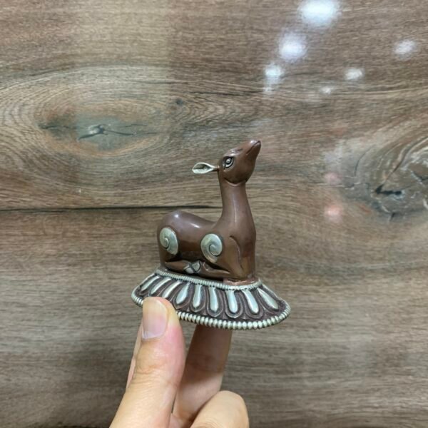 Dharma Wheel Deer Set | Silver Plated Oxidised Copper