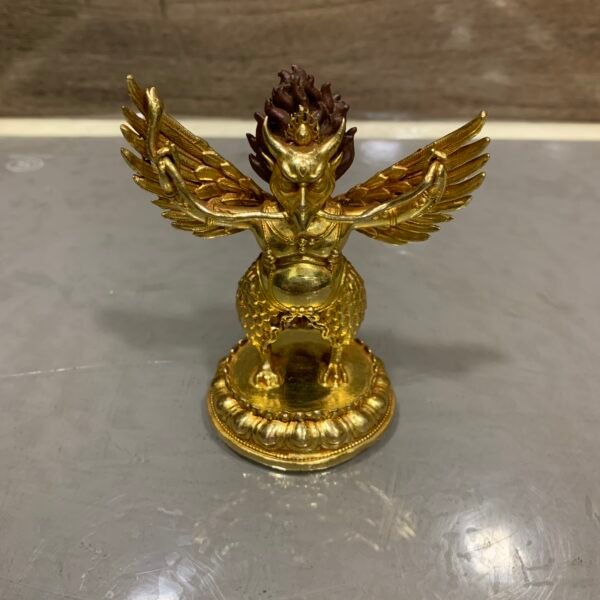 24K Gold Plated Garuda Statue | Copper Figurine