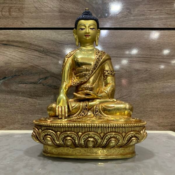 24 K Gold Plated Handcrafted Shakya Muni Buddha Statue