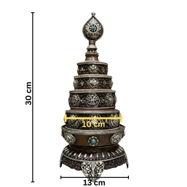 Silver-Plated Handmade Tibetan Mandala Offering Set